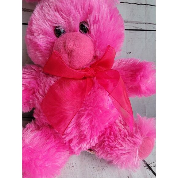 Fuschia Hot Pink Bunny Rabbit Stuffed Animal Plush Easter 6 In - Picture 3 of 6